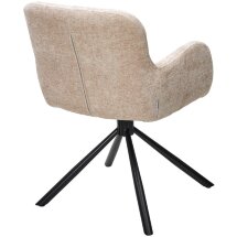 Стул KAROL 180 град. поворот. 3018-10 бежевый, шенилл/ черный каркас, ®DISAUR