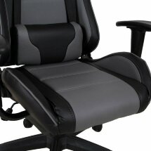 Кресло компьютерное BRABIX &quot;GT Racer GM-100&quot;, две подушки, экокожа, черное/серое, 531926