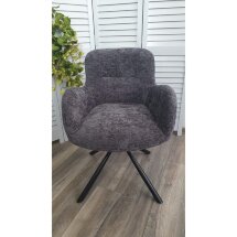 Стул KAROL 180 град. поворот. 3018-19 темно-серый, шенилл/ черный каркас, ®DISAUR