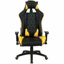 Кресло компьютерное BRABIX &quot;GT Master GM-110&quot;, две подушки, экокожа, черное/желтое, 531927