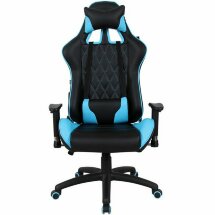 Кресло компьютерное BRABIX &quot;GT Master GM-110&quot;, две подушки, экокожа, черное/голубое, 531928
