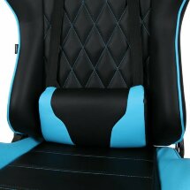 Кресло компьютерное BRABIX &quot;GT Master GM-110&quot;, две подушки, экокожа, черное/голубое, 531928
