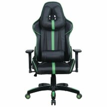 Кресло компьютерное BRABIX &quot;GT Carbon GM-120&quot;, две подушки, экокожа, черное/зеленое, 531929