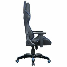 Кресло компьютерное BRABIX &quot;GT Carbon GM-120&quot;, две подушки, экокожа, черное/синее, 531930
