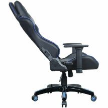 Кресло компьютерное BRABIX &quot;GT Carbon GM-120&quot;, две подушки, экокожа, черное/синее, 531930