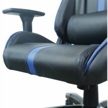 Кресло компьютерное BRABIX &quot;GT Carbon GM-120&quot;, две подушки, экокожа, черное/синее, 531930