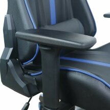 Кресло компьютерное BRABIX &quot;GT Carbon GM-120&quot;, две подушки, экокожа, черное/синее, 531930
