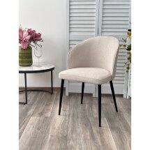 Стул GLORIA White CHACHA-140,  ткань/ черный каркас, ®DISAUR