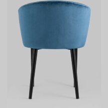 Стул Stool Group с подлокотниками Шон велюр пыльно-синий ножки металл черные