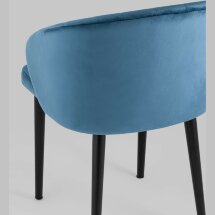 Стул Stool Group с подлокотниками Шон велюр пыльно-синий ножки металл черные