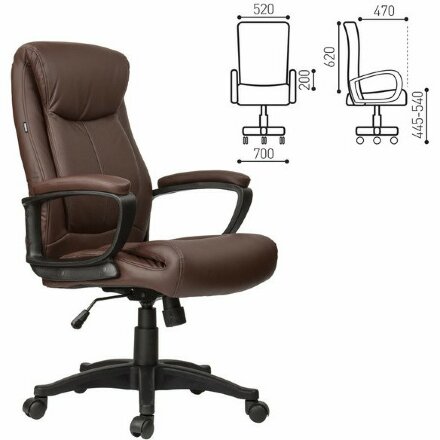 Кресло офисное BRABIX &quot;Enter EX-511&quot;, экокожа, коричневое, 531163 Коричневый