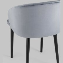 Стул Stool Group с подлокотниками Шон велюр серый ножки металл черные
