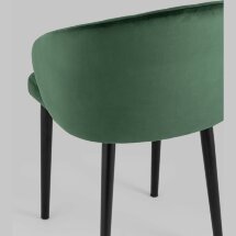 Стул Stool Group с подлокотниками Шон велюр зелёный ножки металл черные