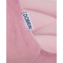 Стул обеденный DOBRIN ALEX SQUARE белые ножки, розовый велюр V108-15