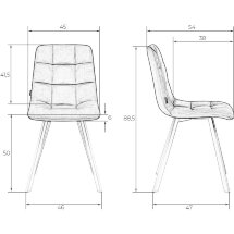 Стул обеденный ALEX SQUARE белые ножки, синяя ткань UF860-14B