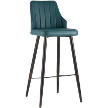 Стул барный Stool Group Коналл экокожа темно-синий металлические ножки