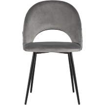 Стул Stool Group Меган велюр с ромбами серый ножки металл черные