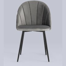 Стул Stool Group Логан велюр серый ножки металл черные