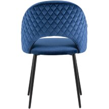 Стул Stool Group Меган велюр с ромбами синий ножки металл черные