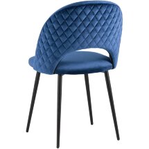 Стул Stool Group Меган велюр с ромбами синий ножки металл черные