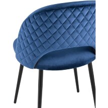 Стул Stool Group Меган велюр с ромбами синий ножки металл черные