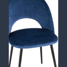 Стул Stool Group Меган велюр с ромбами синий ножки металл черные