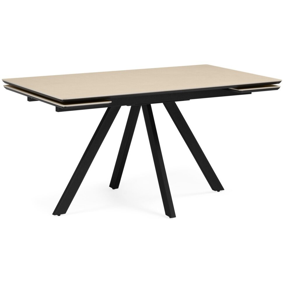 Керамический стол Вилли 120(180)х80 okara light yellow / черный Керамический стол Вилли 120(180)х80 okara light yellow / черный