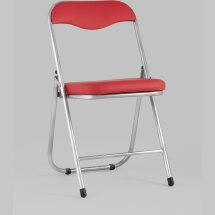 Стул складной Stool Group ДЖОН красный обивка из экокожи на хромированном каркасе из металла