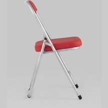 Стул складной Stool Group ДЖОН красный обивка из экокожи на хромированном каркасе из металла