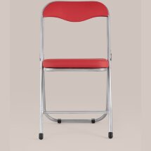 Стул складной Stool Group ДЖОН красный обивка из экокожи на хромированном каркасе из металла