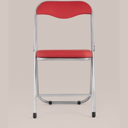 Стул складной Stool Group ДЖОН красный обивка из экокожи на хромированном каркасе из металла 