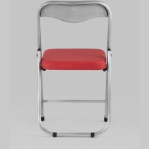 Стул складной Stool Group ДЖОН красный обивка из экокожи на хромированном каркасе из металла