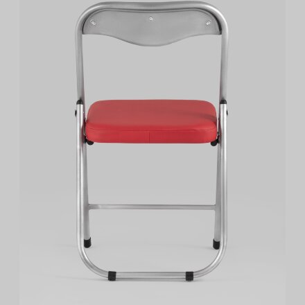 Стул складной Stool Group ДЖОН красный обивка из экокожи на хромированном каркасе из металла 