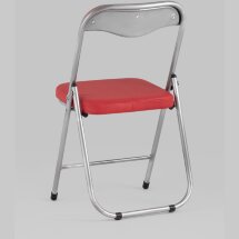 Стул складной Stool Group ДЖОН красный обивка из экокожи на хромированном каркасе из металла