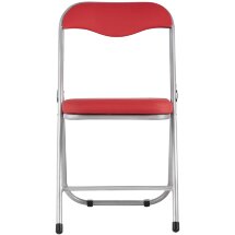 Стул складной Stool Group ДЖОН красный обивка из экокожи на хромированном каркасе из металла