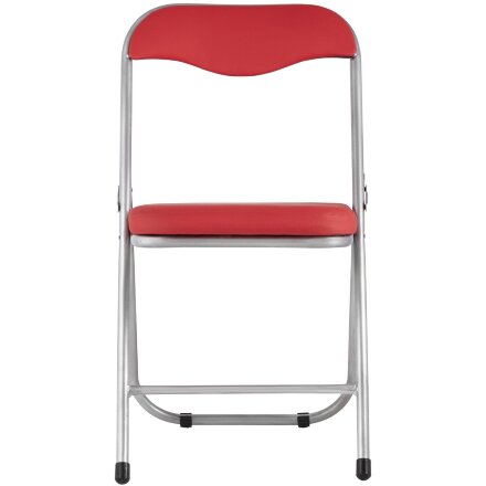 Стул складной Stool Group ДЖОН красный обивка из экокожи на хромированном каркасе из металла 
