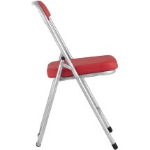Стул складной Stool Group ДЖОН красный обивка из экокожи на хромированном каркасе из металла