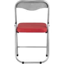 Стул складной Stool Group ДЖОН красный обивка из экокожи на хромированном каркасе из металла