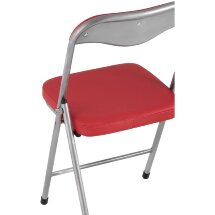 Стул складной Stool Group ДЖОН красный обивка из экокожи на хромированном каркасе из металла