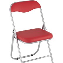 Стул складной Stool Group ДЖОН красный обивка из экокожи на хромированном каркасе из металла