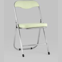 Стул складной Stool Group ДЖОН мятно-зеленый обивка из экокожи на хромированном каркасе из металла