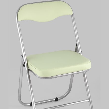 Стул складной Stool Group ДЖОН мятно-зеленый обивка из экокожи на хромированном каркасе из металла 