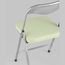 Стул складной Stool Group ДЖОН мятно-зеленый обивка из экокожи на хромированном каркасе из металла