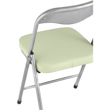 Стул складной Stool Group ДЖОН мятно-зеленый обивка из экокожи на хромированном каркасе из металла