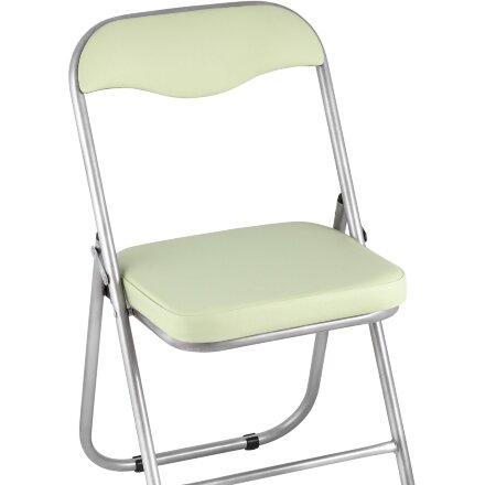 Стул складной Stool Group ДЖОН мятно-зеленый обивка из экокожи на хромированном каркасе из металла 