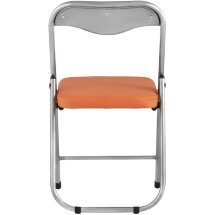 Стул складной Stool Group ДЖОН оранжевый обивка из экокожи на хромированном каркасе из металла