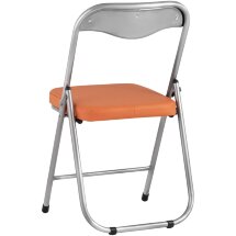 Стул складной Stool Group ДЖОН оранжевый обивка из экокожи на хромированном каркасе из металла