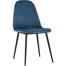 Стул Stool Group Норман велюр пыльно-синий ножки металл черные