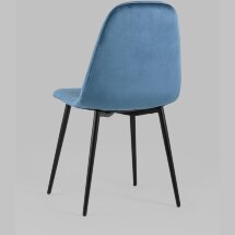 Стул Stool Group Норман велюр пыльно-синий ножки металл черные