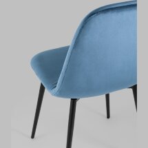 Стул Stool Group Норман велюр пыльно-синий ножки металл черные